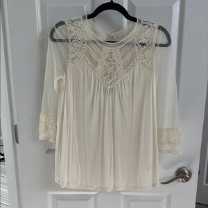Express Cream Pleated Embellished Blouse